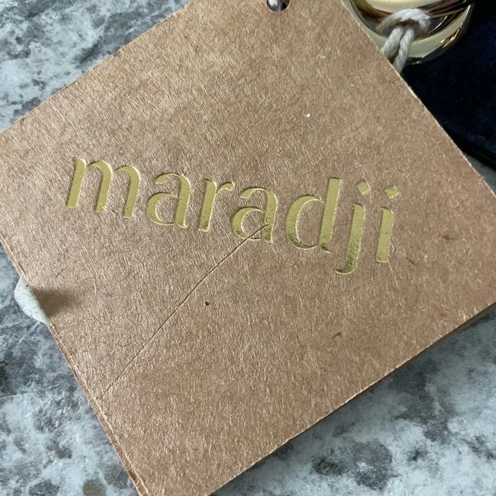 Maradji Hobo Fanny pack/crossbody suede leather navy blue bag with dust bag NWT